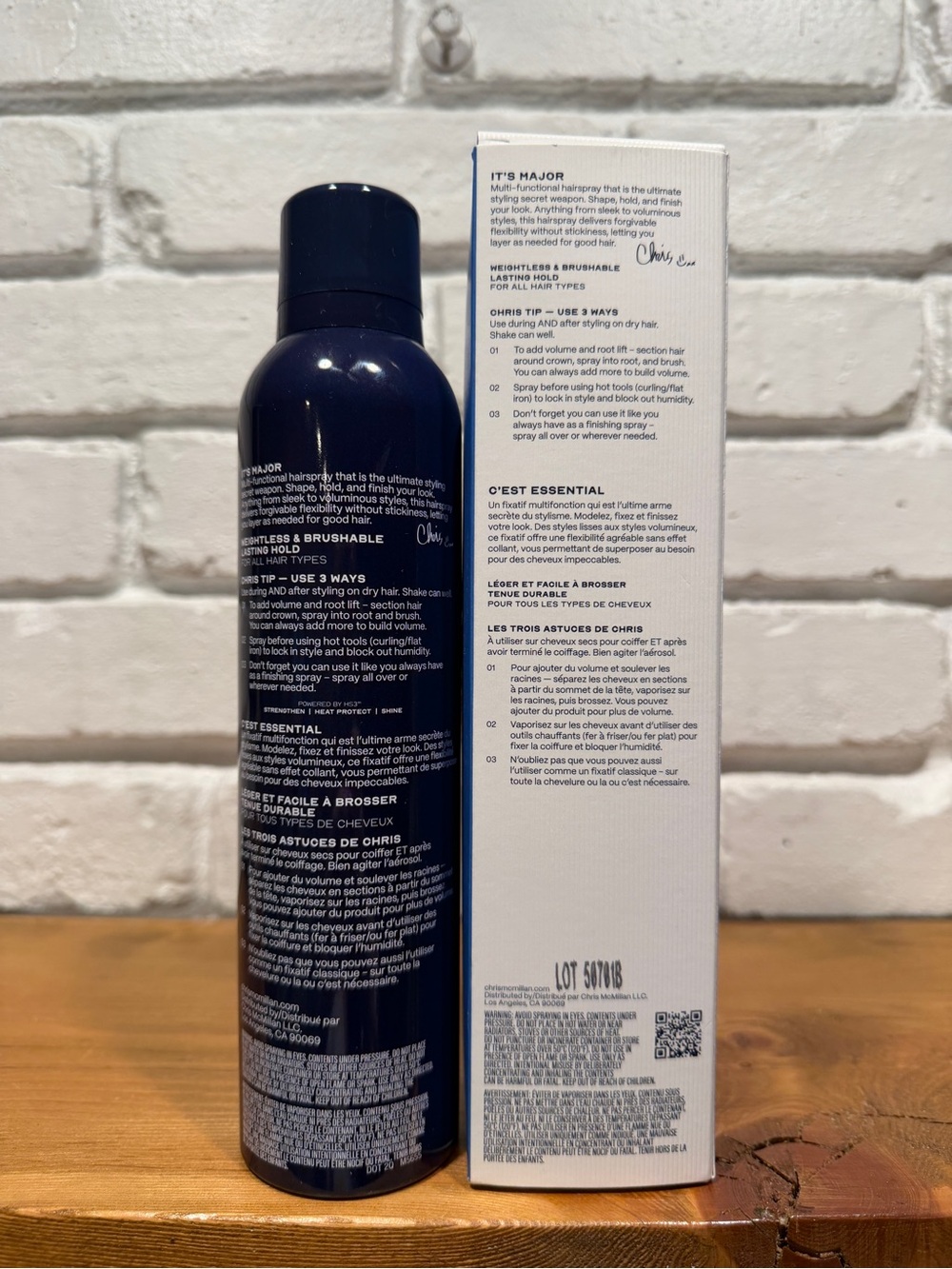 Chris McMillan The Major Hairspray 7.55 oz Flexible Brushable Hold BNIB - Picture 2 of 2